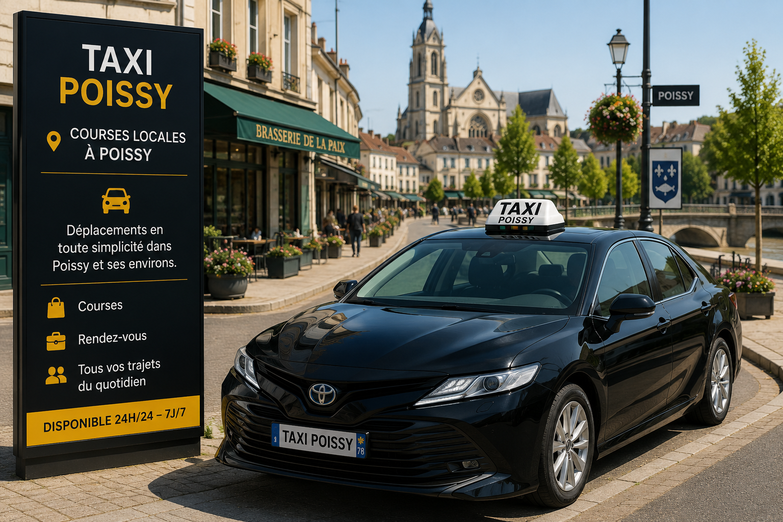 Business taxi travel in Poissy and the Paris region